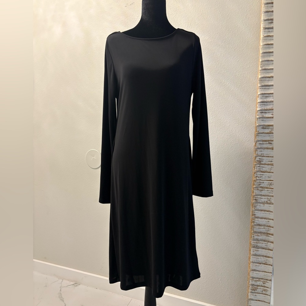 Talbots Black Long-Sleeve A-Line Dress